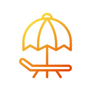 Şemsiye simgesi gradyan sarı turuncu çizim vektör elementi ve sembol mükemmel.