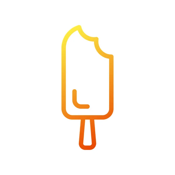 Ice Cream Icon Gradient Yellow Orange Illustration Vector Element Symbol — Stock Vector