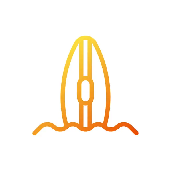 Surfování Ikona Gradient Žlutá Oranžová Ilustrace Vektorový Prvek Symbol Perfektní — Stockový vektor