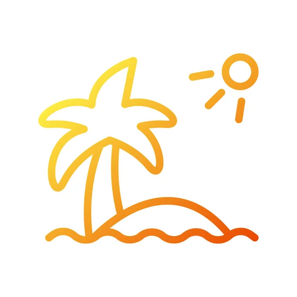 Île Icône Dégradé Jaune Orange Illustration Vectoriel Élément Symbole Parfait — Image vectorielle
