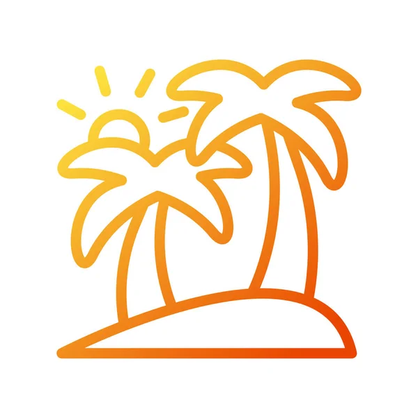 Ostrov Ikona Gradient Žlutá Oranžová Ilustrace Vektorový Prvek Symbol Perfektní — Stockový vektor