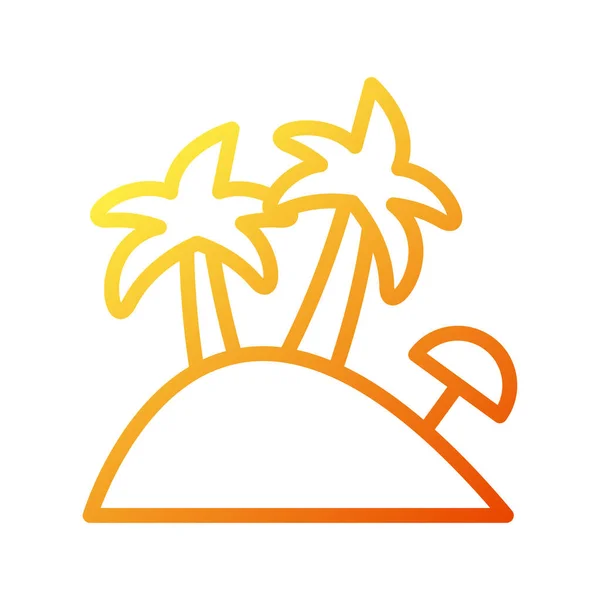 Île Icône Dégradé Jaune Orange Illustration Vectoriel Élément Symbole Parfait — Image vectorielle