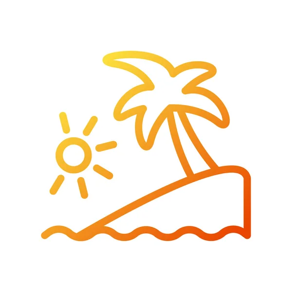 Eiland Pictogram Gradiënt Geel Oranje Illustratie Vector Element Symbool Perfect — Stockvector