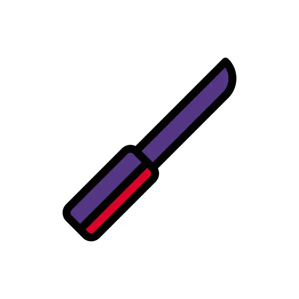 Icono Del Cuchillo Color Contorno Rojo Púrpura Vector Militar Elemento — Vector de stock