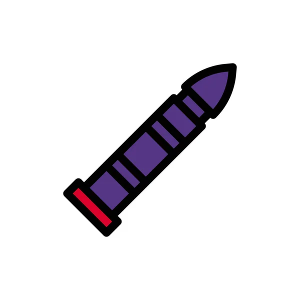 Pallottola Icona Colorato Contorno Rosso Viola Colore Militare Vettore Elemento — Vettoriale Stock