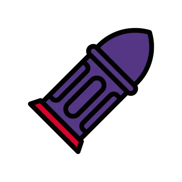 Bullet Icon Colored Outline Red Purple Colour Military Vector Army — Stock Vector