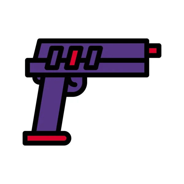 Цвет Иконки Пистолета Красный Фиолетовый Цвет Военный Векторный Армейский Элемент — стоковый вектор