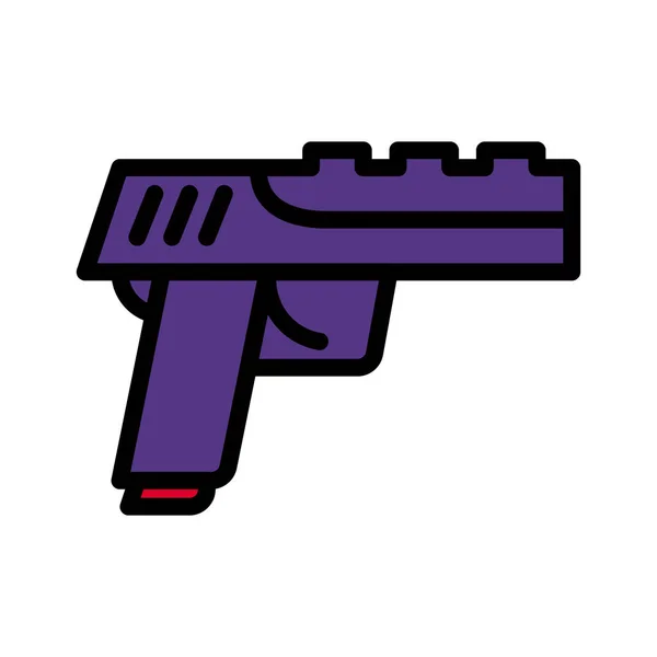 Цвет Иконки Пистолета Красный Фиолетовый Цвет Военный Векторный Армейский Элемент — стоковый вектор