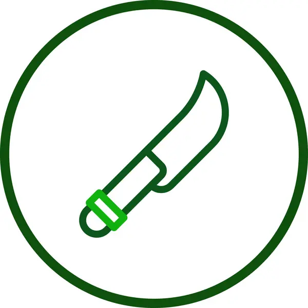 ナイフのアイコン ライン丸みを帯びた緑色軍のベクトル軍の要素およびシンボル完璧 — ストックベクタ