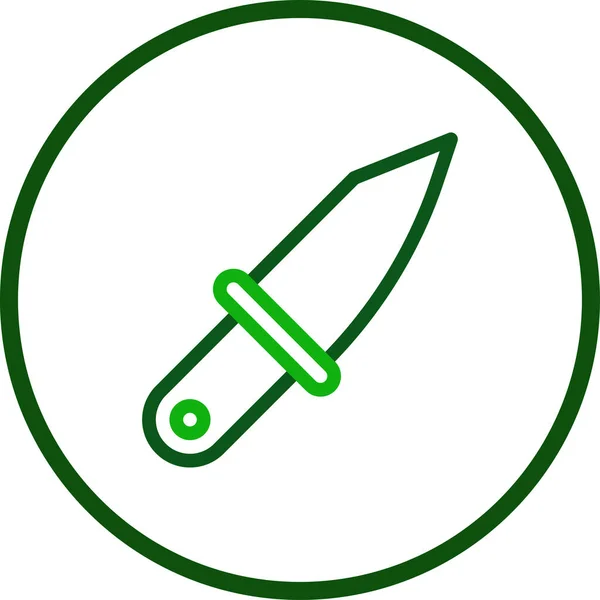 Messer Symbollinie Abgerundete Grüne Farbe Militär Vektor Armee Element Und — Stockvektor