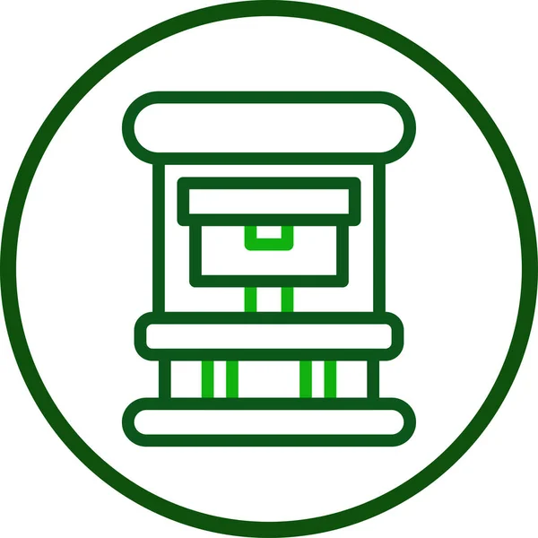 バックパックアイコンラインの丸みを帯びた緑色の軍事ベクトル軍の要素とシンボル完璧 — ストックベクタ