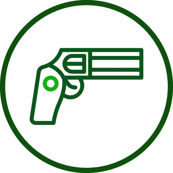 Ikona Zbraně Linka Zaoblené Zelené Barvy Vojenský Vektor Armádní Prvek — Stockový vektor