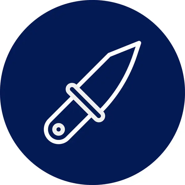 Messer Symbol Abgerundet Blau Weiße Farbe Militärischen Vektor Armee Element — Stockvektor
