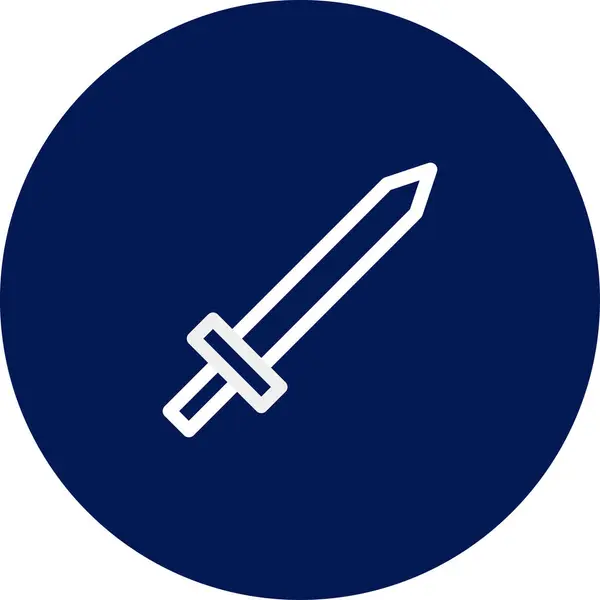 Schwert Symbol Abgerundet Blau Weiße Farbe Militär Vektor Armee Element — Stockvektor