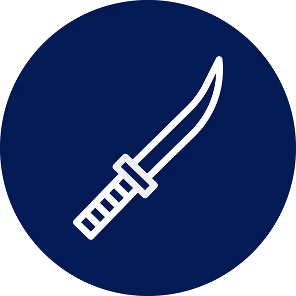 剣のアイコン 丸みを帯びた青い白い色の軍事ベクトル軍の要素および記号完璧 — ストックベクタ