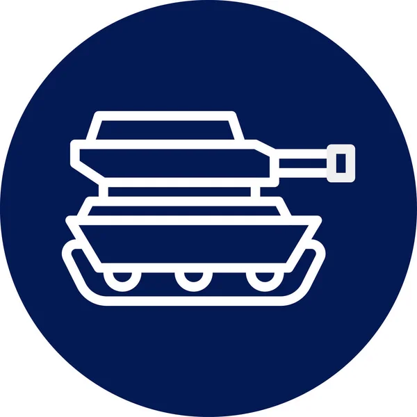 Icono Del Tanque Redondeado Azul Blanco Color Militar Vector Ejército — Vector de stock