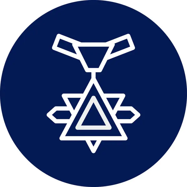 Icône Médaille Arrondie Bleu Blanc Couleur Armée Vectorielle Militaire Élément — Image vectorielle