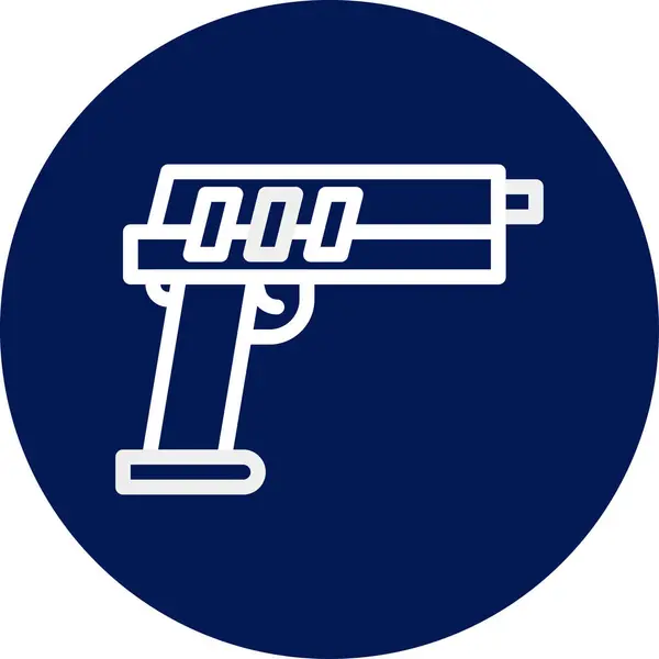 Ikona Zbraně Zaoblené Modré Barvy Vojenské Vektorové Armády Prvek Symbol — Stockový vektor