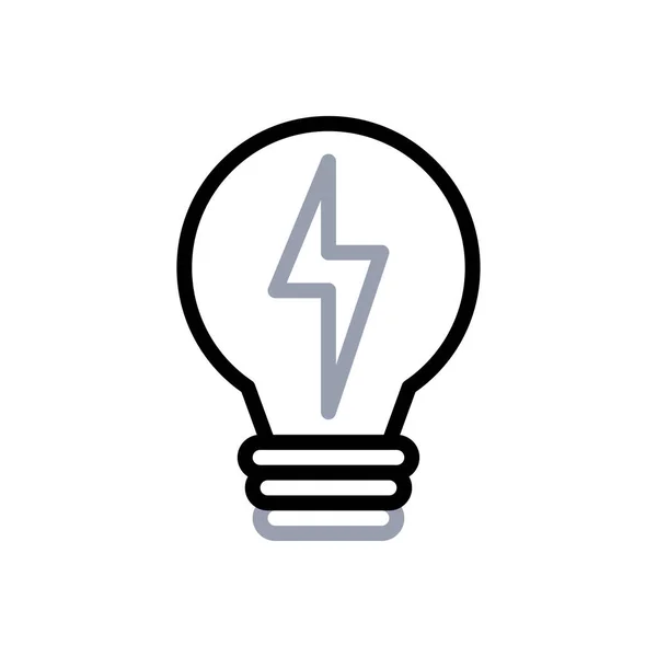 Lamp Idee Pictogram Duocolor Grijs Zwart Illustratie Vector Element Symbool — Stockvector