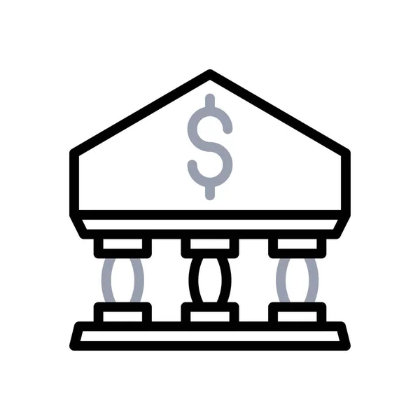 Icona Bancaria Duocolore Grigio Nero Illustrazione Elemento Vettoriale Simbolo Perfetto — Vettoriale Stock