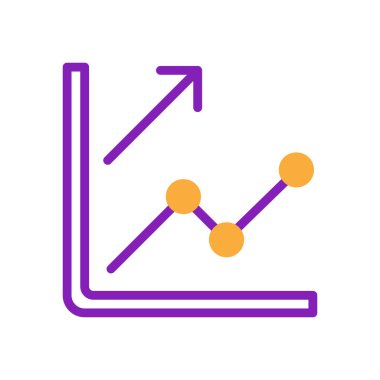 Grafik simgesi duotone mor sarı iş illüstrasyon vektör elementi ve sembol mükemmel.