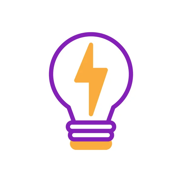 Lampe Idee Icon Duotone Lila Gelb Business Illustration Vektorelement Und — Stockvektor