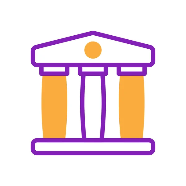 Банківська Ікона Дует Фіолетовий Жовтий Бізнес Ілюстрація Векторний Елемент Символ — стоковий вектор