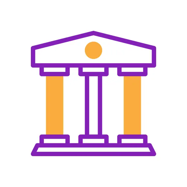 Icône Bancaire Duotone Violet Jaune Business Illustration Vectoriel Élément Symbole — Image vectorielle
