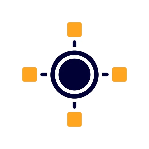 Grafiek Pictogram Solide Oranje Zwart Business Illustratie Vector Element Symbool — Stockvector