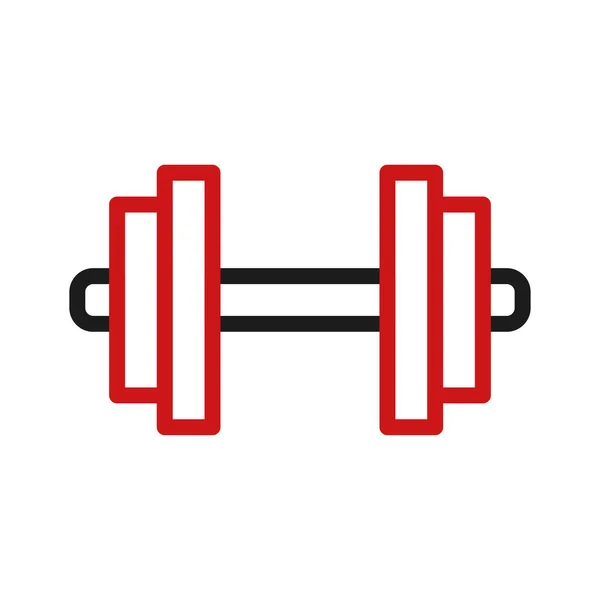 Ikona Hantla Duocolor Czerwony Czarny Sport Ilustracja Wektor Element Symbol — Wektor stockowy