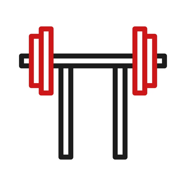 Ікона Гантелі Дуоколор Червоно Чорна Спортивна Ілюстрація Векторний Елемент Символ — стоковий вектор