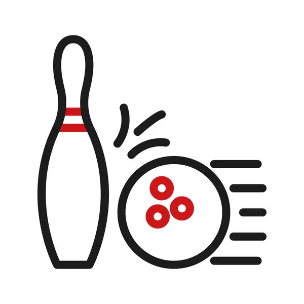 Bowling Symbol Duocolor Rot Schwarz Sport Illustration Vektorelement Und Symbol — Stockvektor