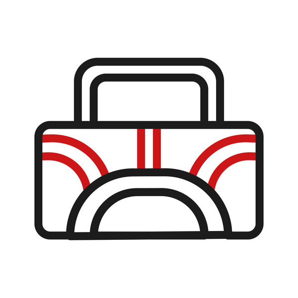 Backpack icon duocolor red black sport illustration vector element and symbol perfect.
