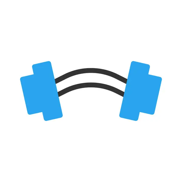 Dumbbell Icona Duotone Blu Nero Sport Illustrazione Vettore Elemento Simbolo — Vettoriale Stock