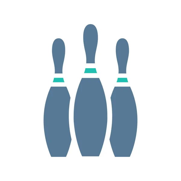 Bowling Symbol Solide Grün Hellgrau Sport Illustration Vektorelement Und Symbol — Stockvektor