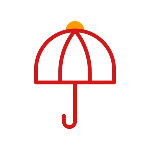 Paraply Ikon Duoton Gul Röd Sommar Strand Illustration Vektor Element — Stock vektor