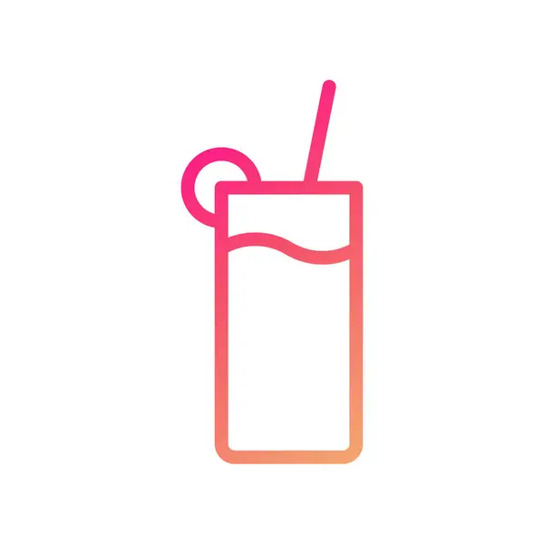 Drink Icoon Verloop Roze Geel Zomer Strand Illustratie Vector Element — Stockvector