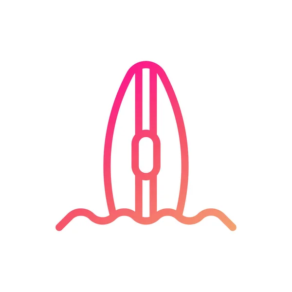 Icône Surf Dégradé Rose Jaune Été Plage Illustration Vectoriel Élément — Image vectorielle