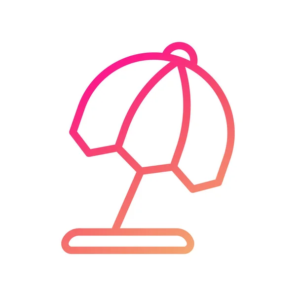 Parapluie Icône Dégradé Rose Jaune Été Plage Illustration Vectoriel Élément — Image vectorielle