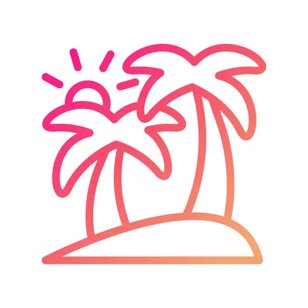 Νησί Κλίση Εικονίδιο Ροζ Κίτρινο Καλοκαίρι Παραλία Εικονογράφηση Διάνυσμα Στοιχείο — Διανυσματικό Αρχείο
