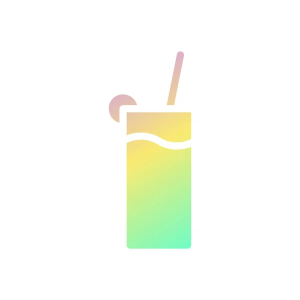 Drink Icon Solid Gradient Purple Yellow Green Summer Beach Illustration — Stock Vector