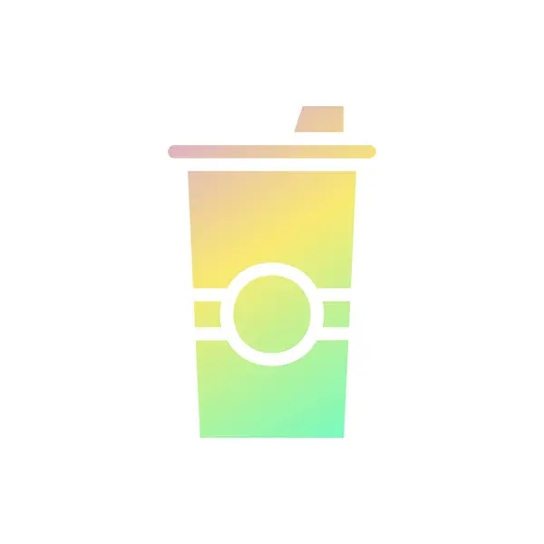 Icono Bebida Gradiente Sólido Púrpura Amarillo Verde Playa Ilustración Vector — Archivo Imágenes Vectoriales