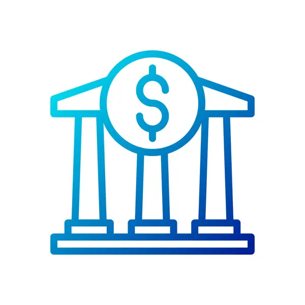 Bancario Icono Gradiente Azul Negocio Ilustración Vector Elemento Símbolo Perfecto — Vector de stock