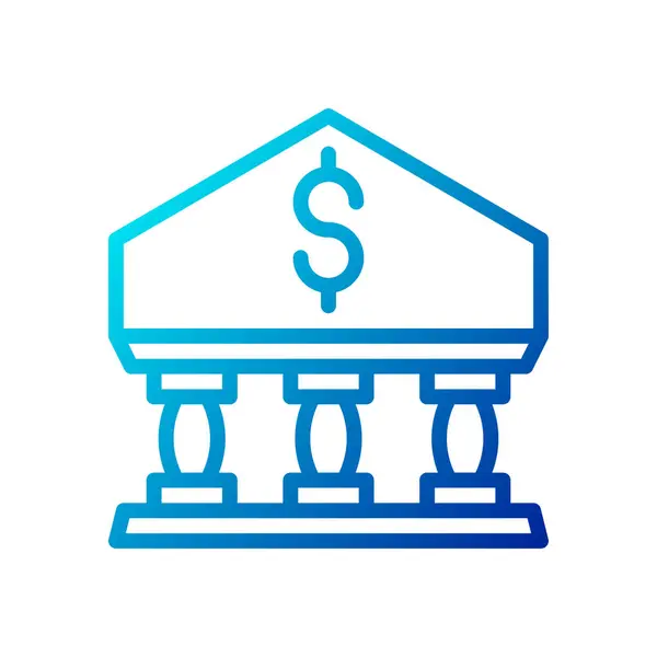 Bankovní Ikona Gradient Modrý Business Ilustrační Vektorový Prvek Symbol Perfektní — Stockový vektor