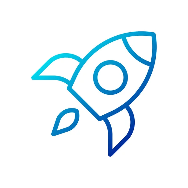 Rocket Pictogram Gradiënt Blauw Business Illustratie Vector Element Symbool Perfect — Stockvector