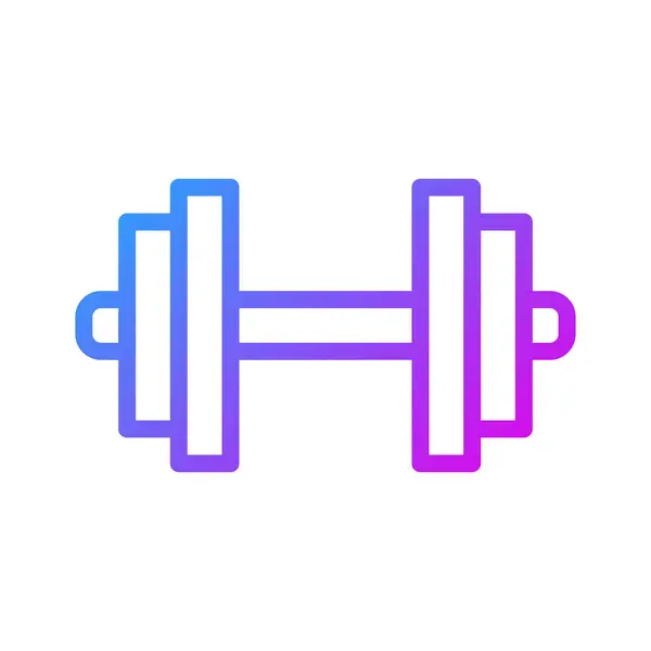 哑铃图标梯度紫色体育插图矢量元素和符号完美 — 图库矢量图片