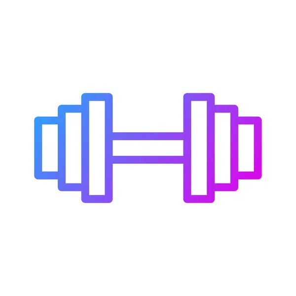Icône Haltère Gradient Violet Sport Illustration Vectoriel Élément Symbole Parfait — Image vectorielle