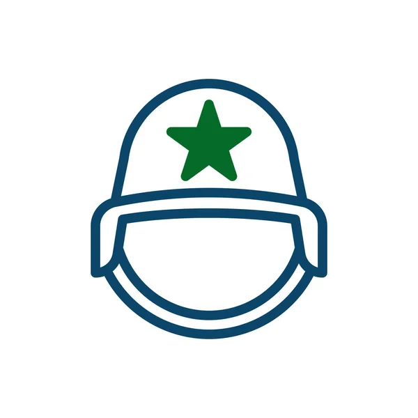 Ikona Hełmu Granatowy Zielony Ikona Granatowy Zielony Kolor Wojskowy Wektor — Wektor stockowy
