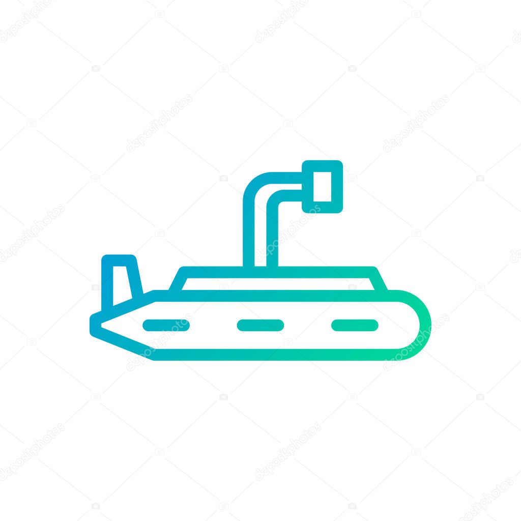 Submarine icon gradient green blue colour military vector army element and symbol perfect.
