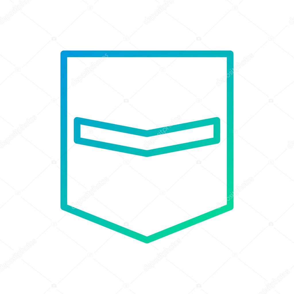 Badge icon gradient green blue colour military vector army element and symbol perfect.